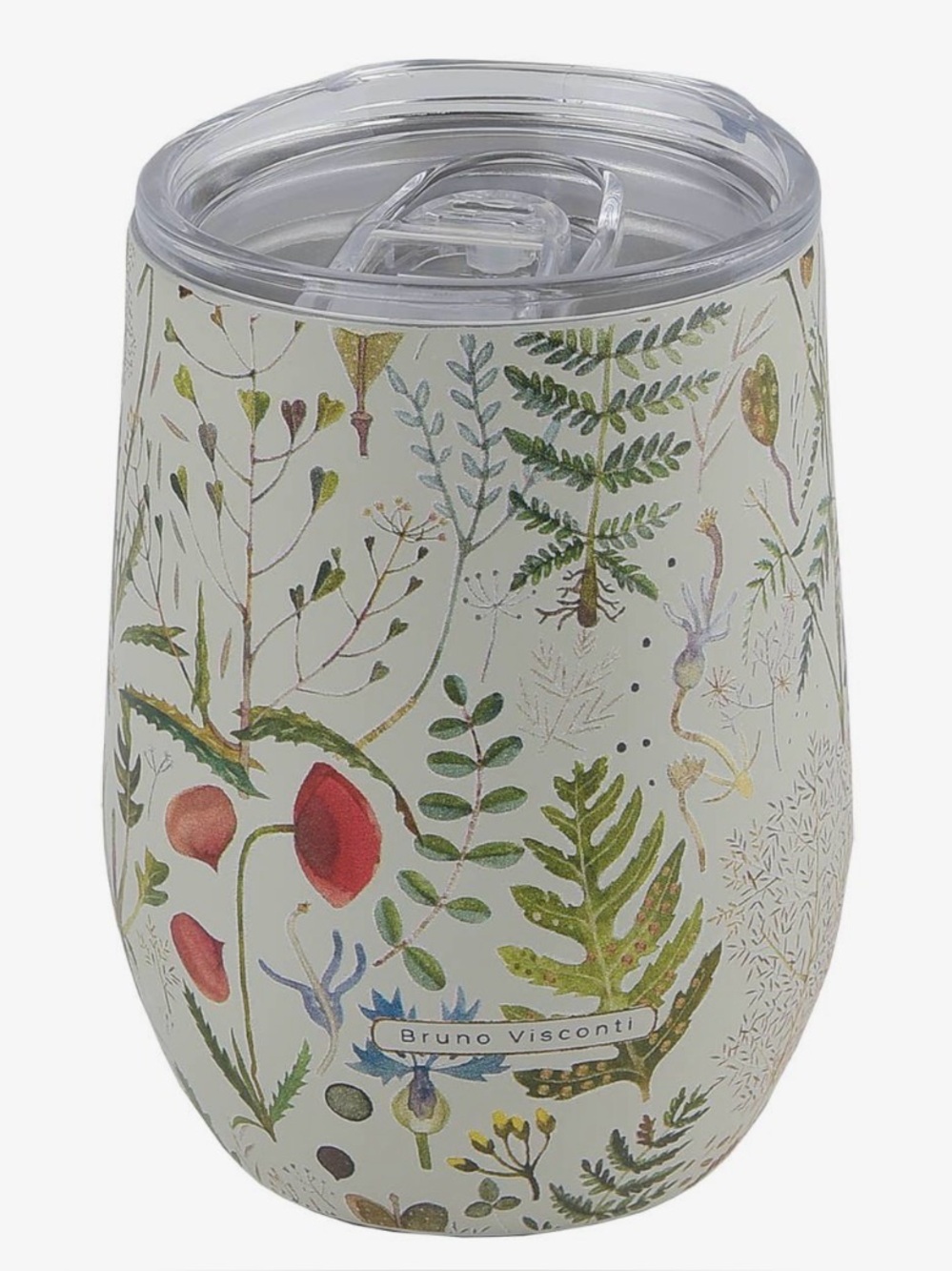 NEW BV By Bruno Visconti Stemless Insulated Wine Tumbler 12 oz. Greens & Flowers